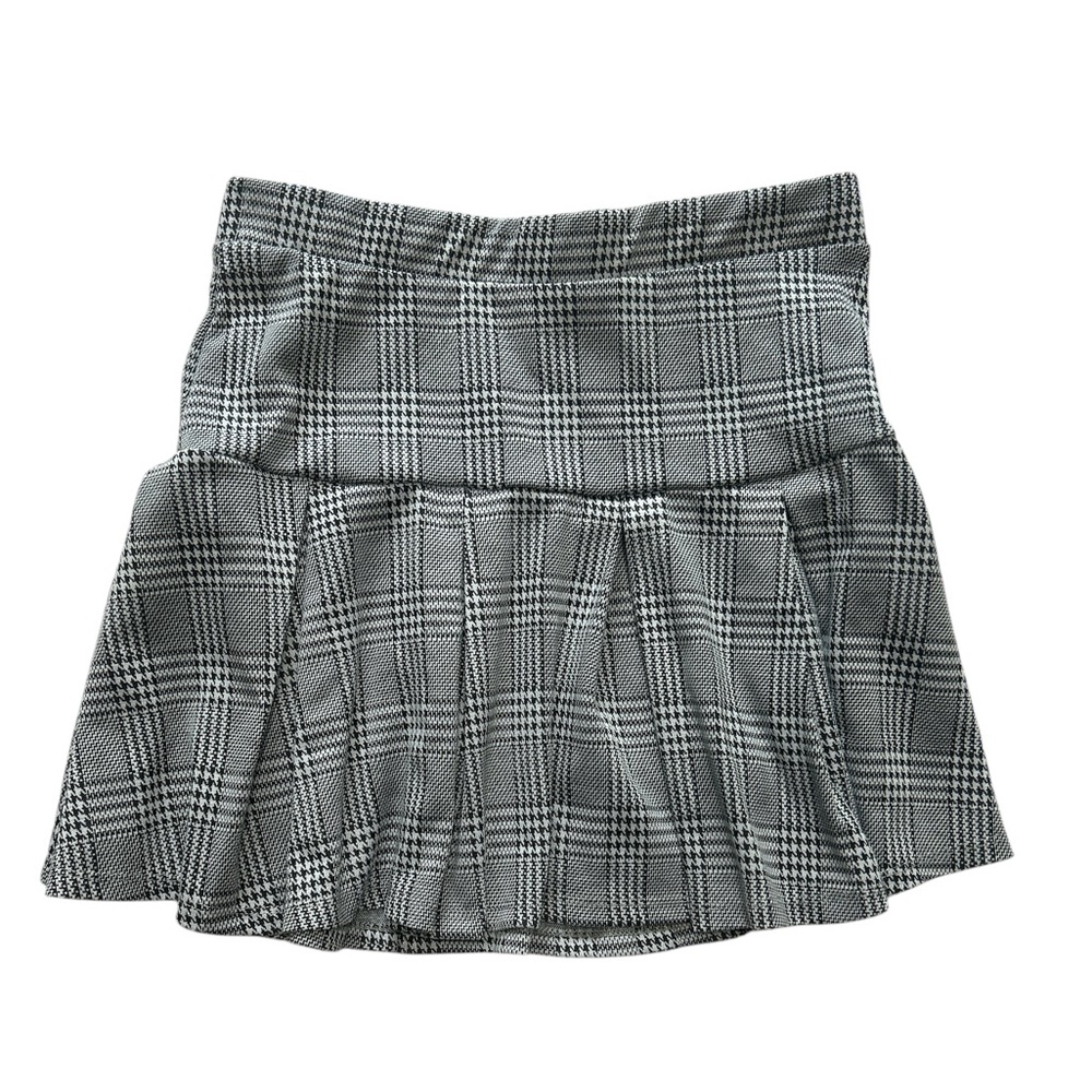 Bama Pleated Mini houndstooth skirt